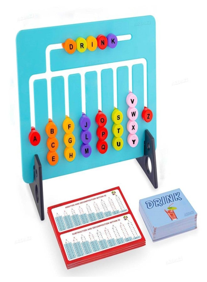 ARDAKI Kids Montessori Slide Puzzle Game Spelling & Mathamatics Learning Toys for Kids 3-8 Years I Birthday Gift for Unisex I Preschool Educational Activity Toy for 3,4,5,6,7,8 I Travel Friendly - Image 1